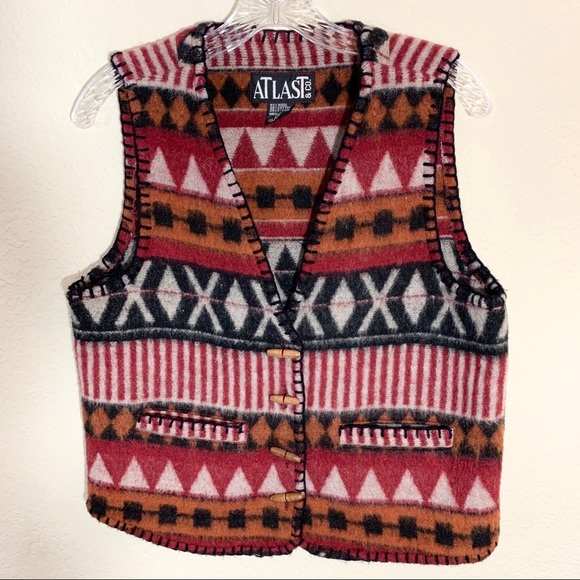 Vintage Aztec print vest by ATLast & Co. - Picture 1 of 4